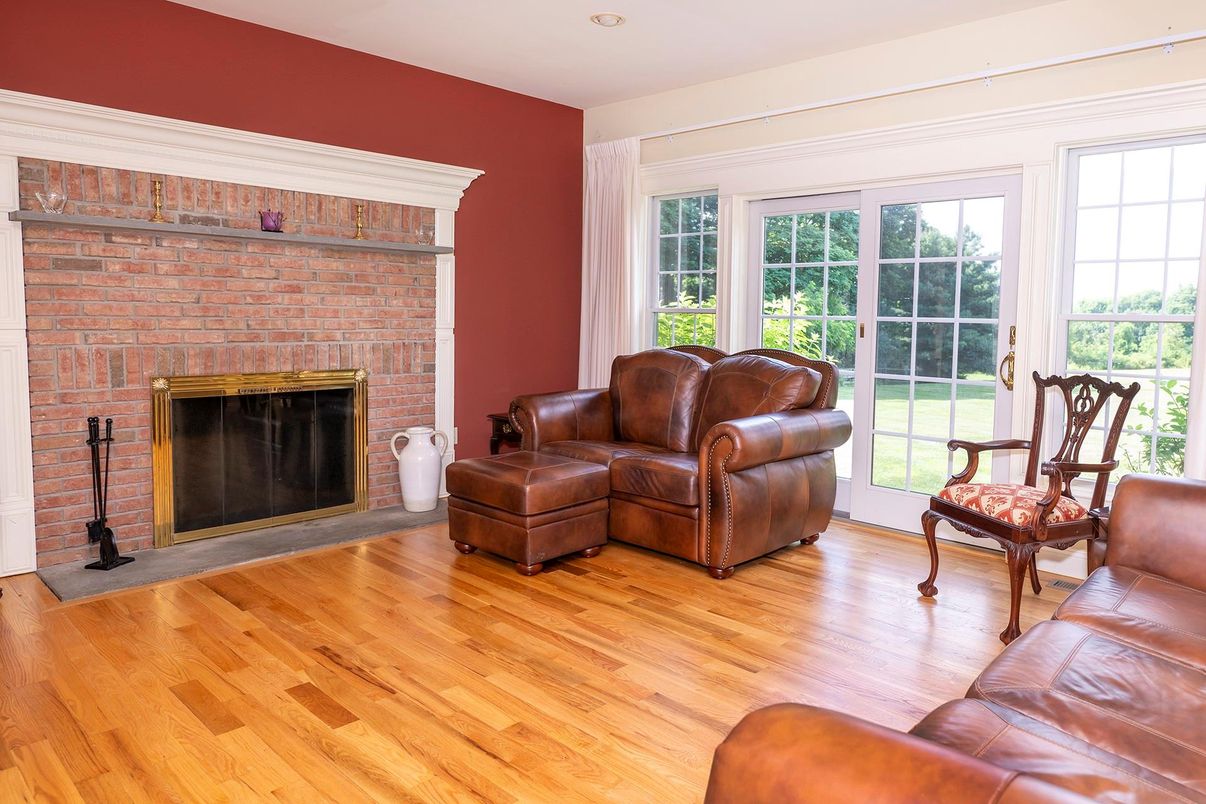 Fireplace, Interior, Stone Walls, Wood Texture Flooring