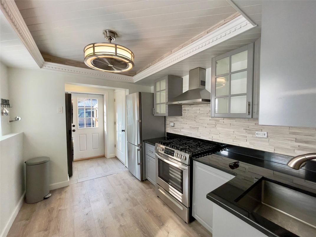 Interior, Kitchen, Stainless Steel Appliances, Wood Texture Flooring