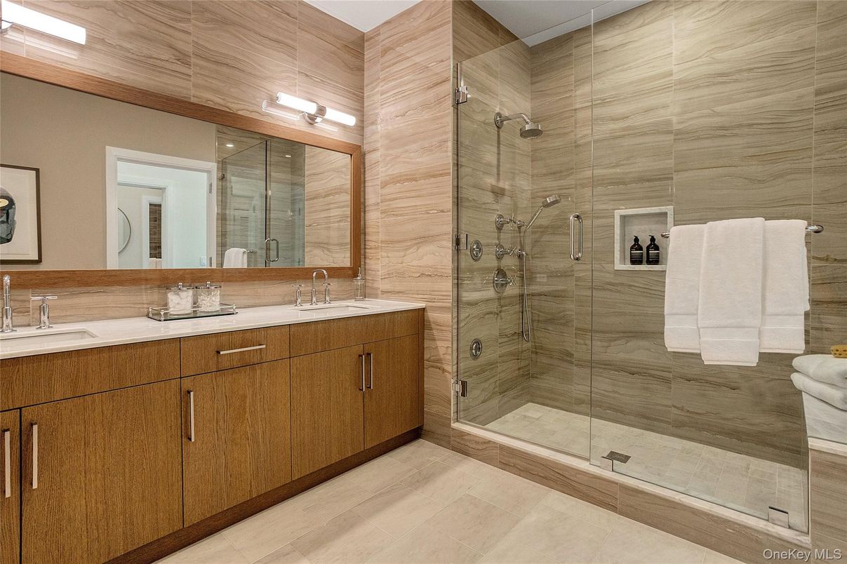 Bathroom, Dual Sink Vanities, Glass Shower, Interior