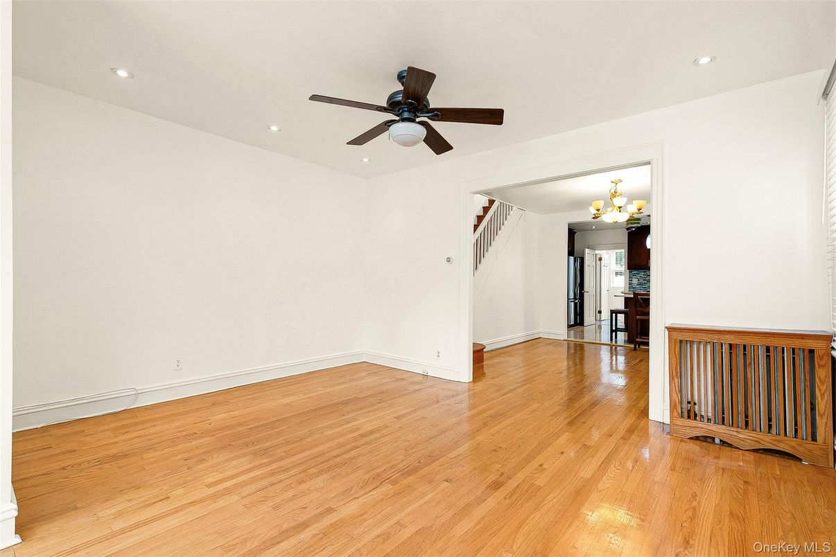 Chandelier, Empty room, Interior, Recessed Lighting, Wood Texture Flooring