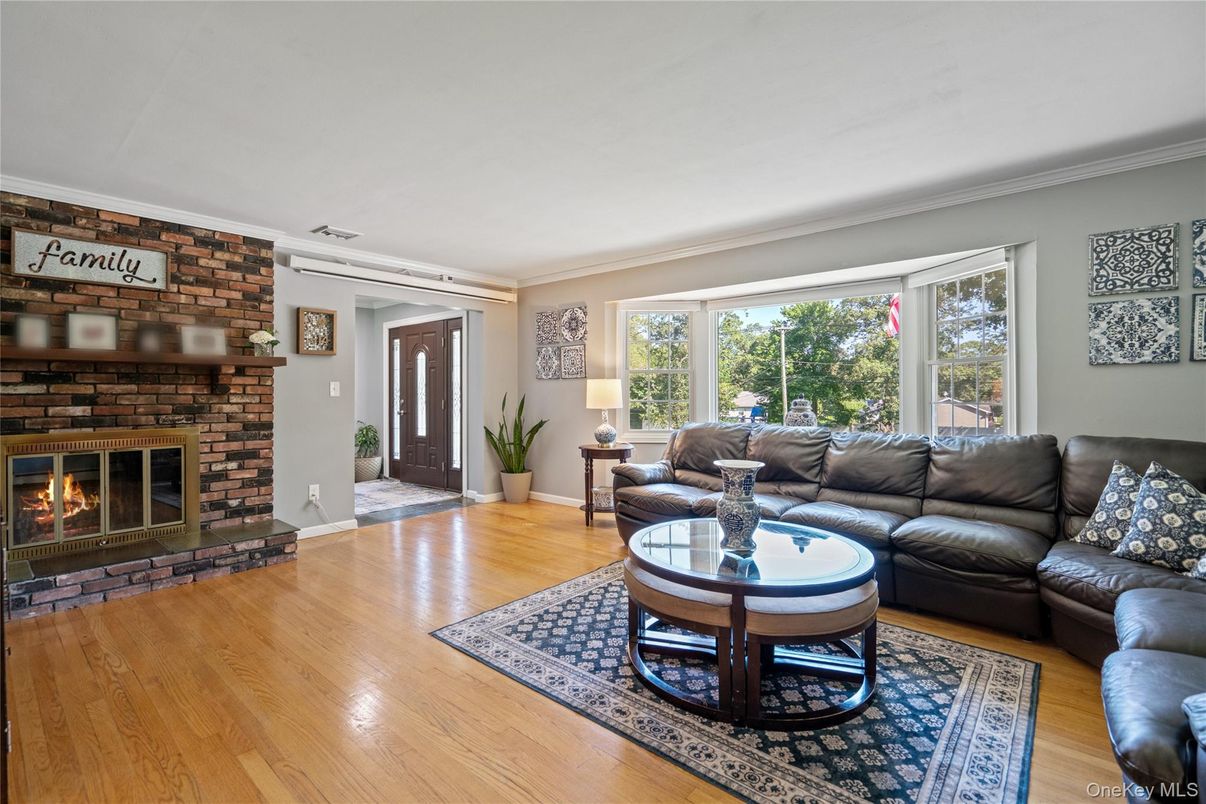Fireplace, Interior, Living room, Stone Walls, Wood Texture Flooring