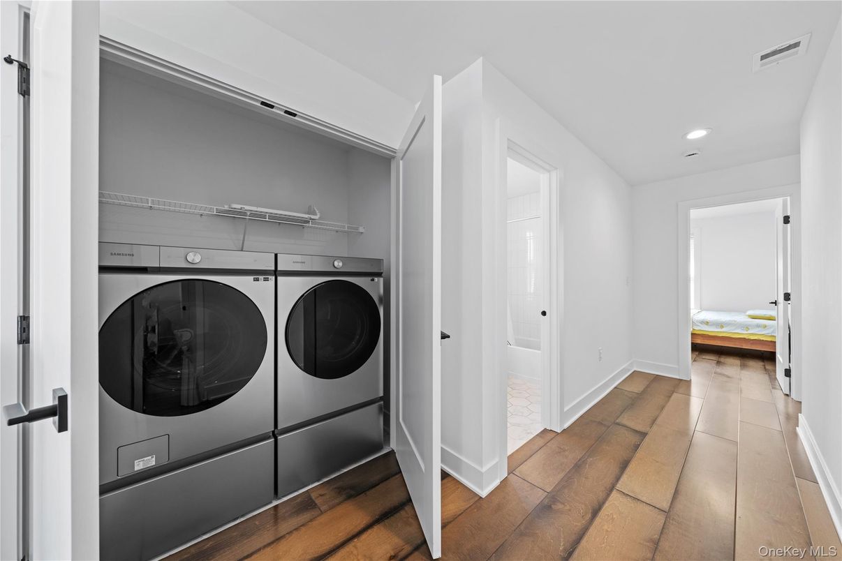 Interior, Recessed Lighting, Utility Closets, Washer, Wood Texture Flooring