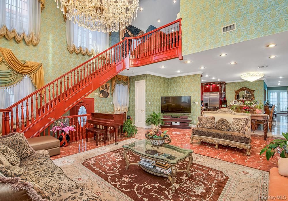 Chandelier, Interior, Living room, Piano, Recessed Lighting