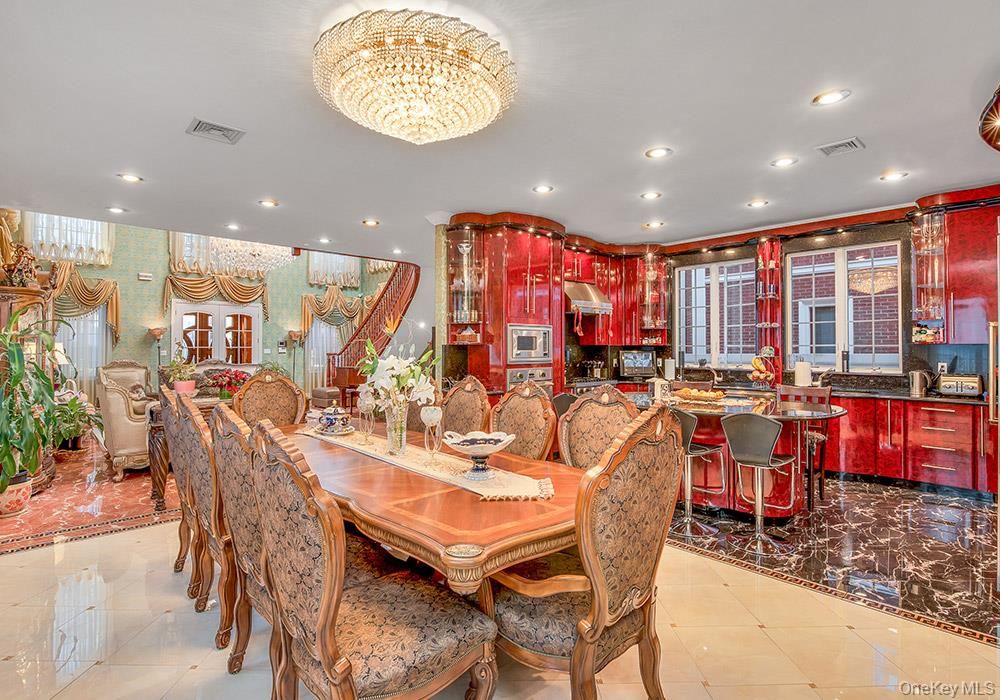 Chandelier, Dining room, Interior, Kitchen, Recessed Lighting