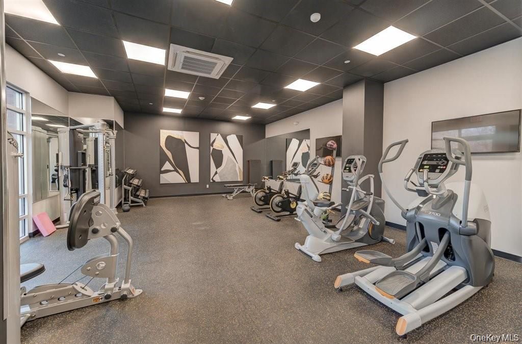 Fitness Equipment, Gym, Interior, Recessed Lighting