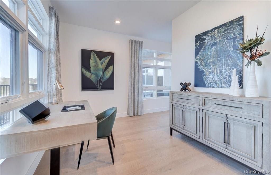 Home Office, Interior, Recessed Lighting, Wood Texture Flooring