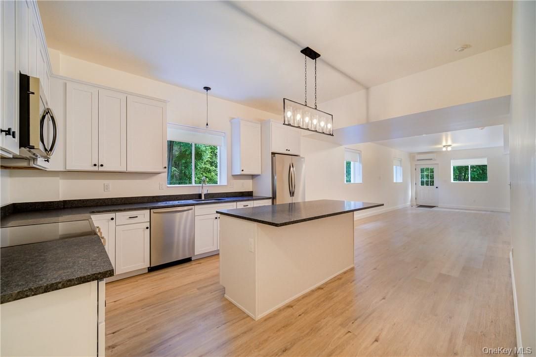Chandelier, Interior, Kitchen, Pendant Lights, Wood Texture Flooring