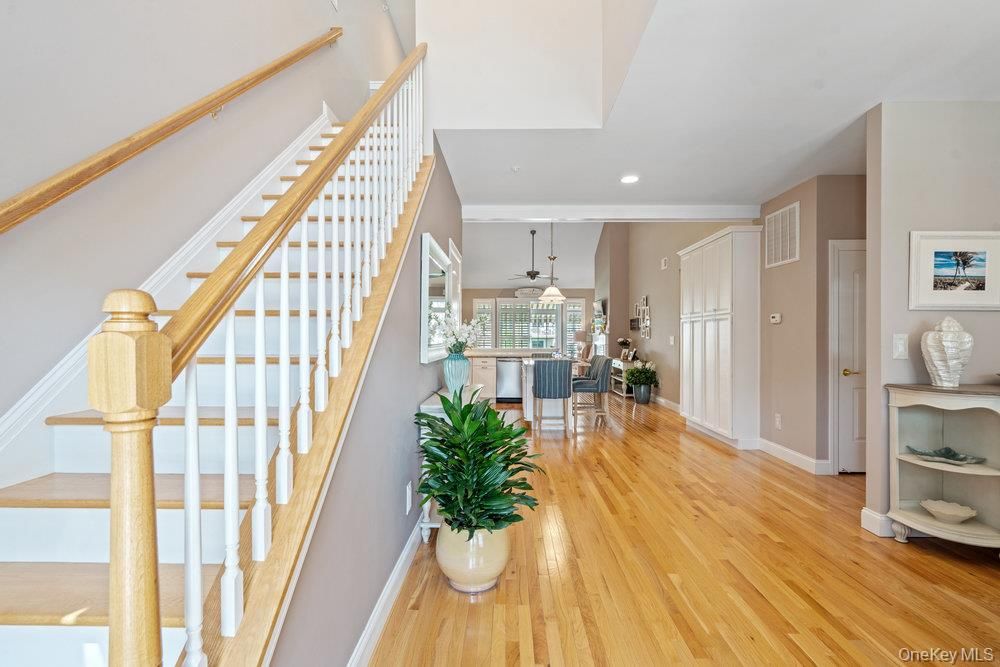 Dining room, Interior, Pendant Lights, Recessed Lighting, Wood Texture Flooring