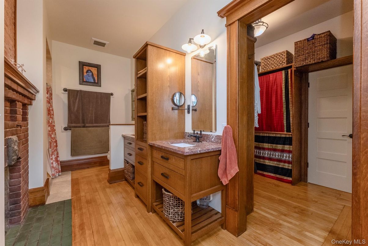 Bathroom, Dual Sink Vanities, Interior, Walk-in Closets, Wood Texture Flooring