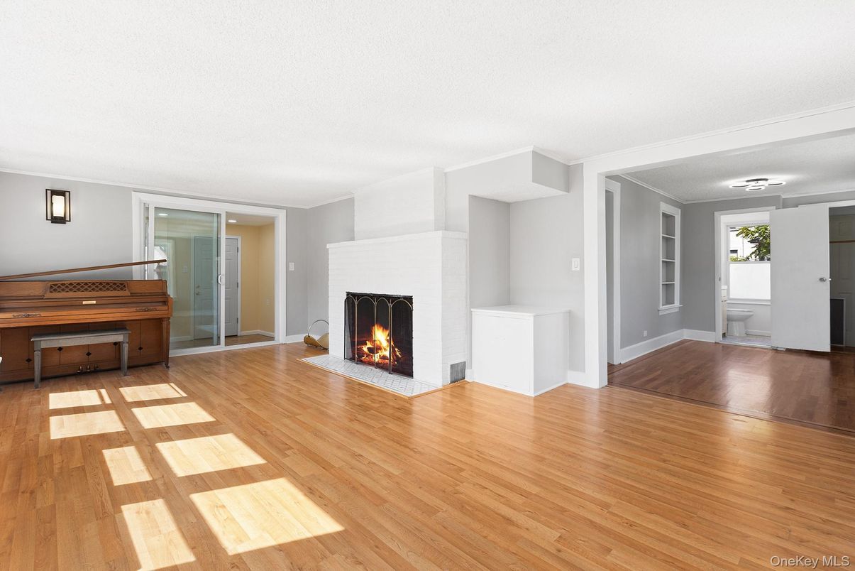 Fireplace, Interior, Piano, Wood Texture Flooring