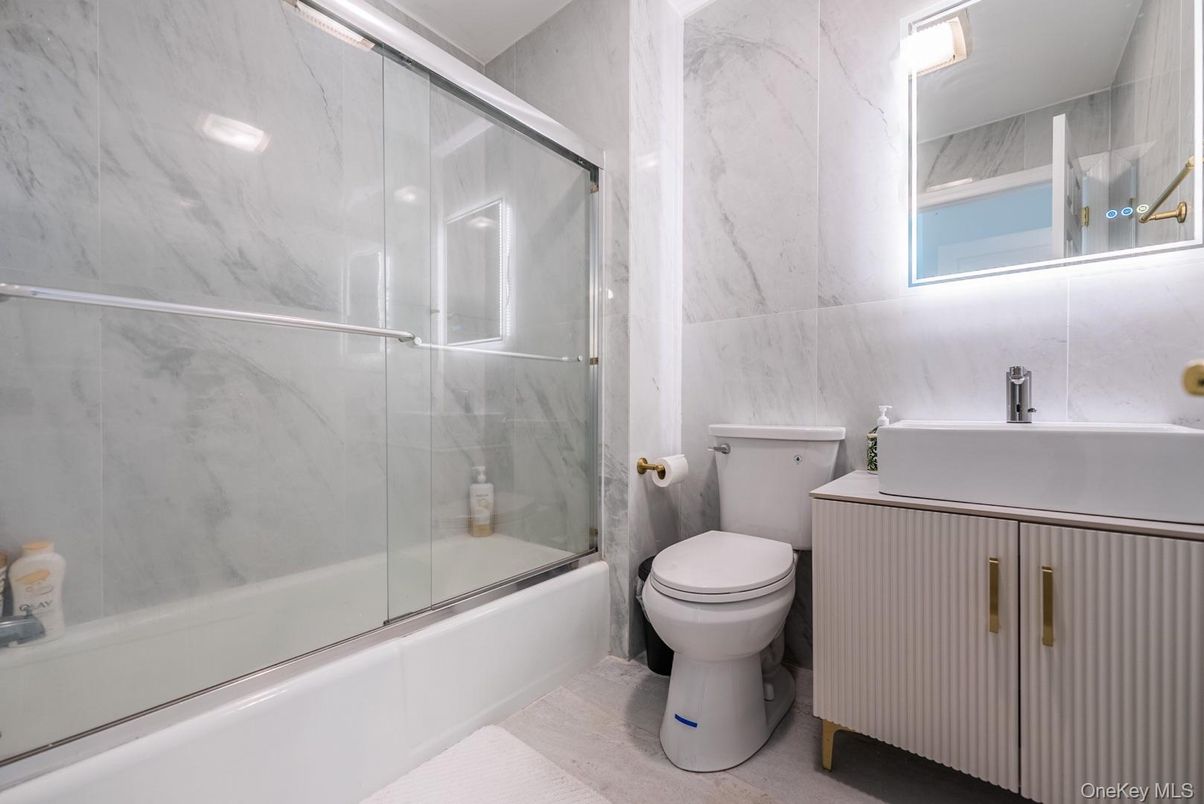 Bathroom, Glass Shower, Interior, Marble Walls