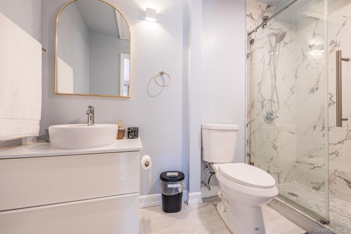 Bathroom, Glass Shower, Interior, Marble Walls