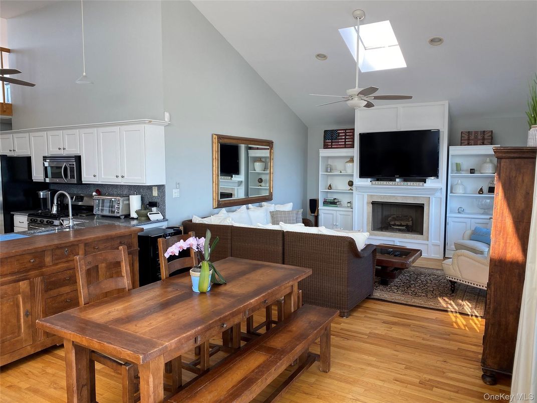 Dining room, Fireplace, Interior, Kitchen, Living room, Wood Texture Flooring