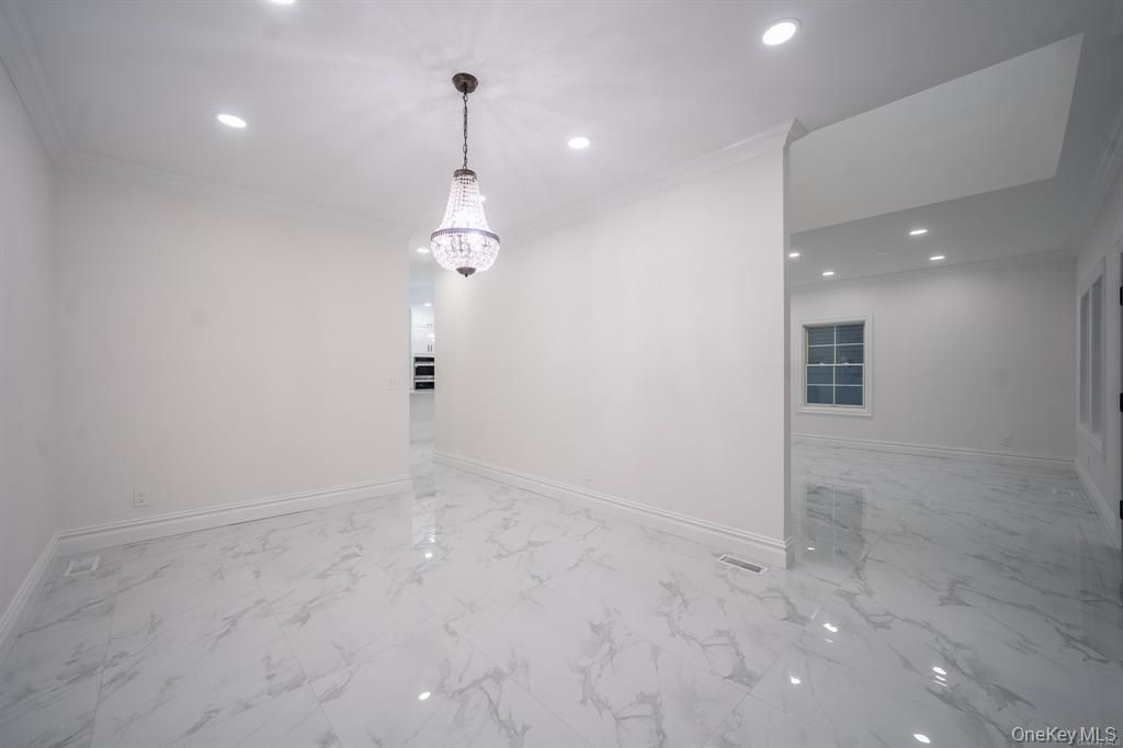Chandelier, Empty room, Interior, Marble, Recessed Lighting