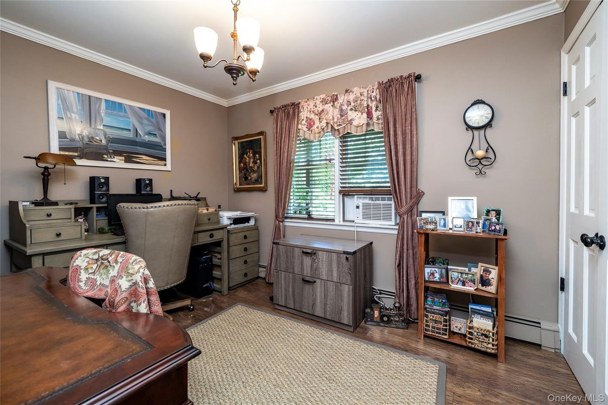 Chandelier, Home Office, Interior, Wood Texture Flooring