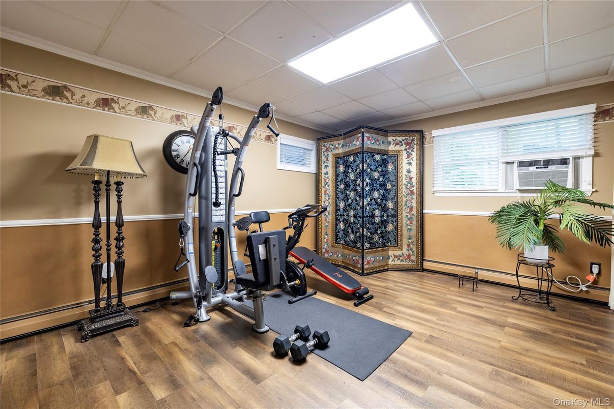 Fitness Equipment, Interior, Wood Texture Flooring