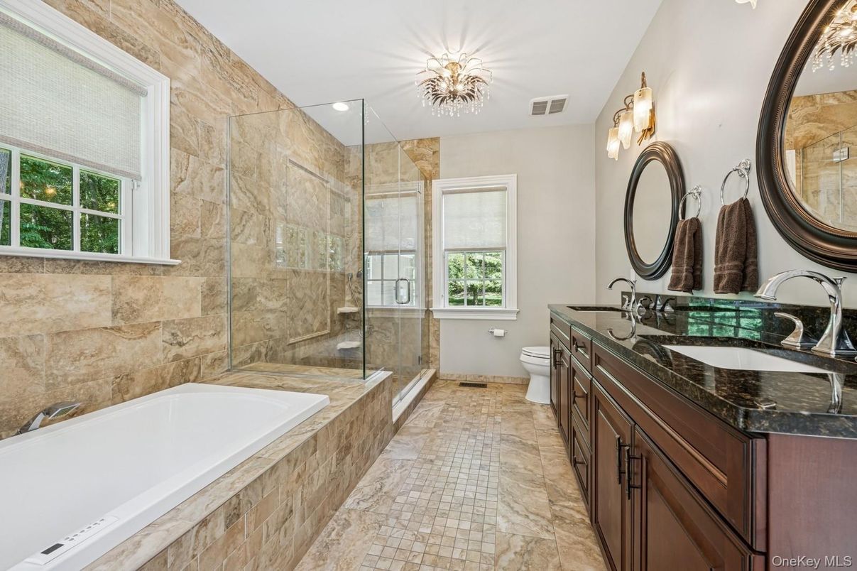 Bathroom, Dual Sink Vanities, Glass Shower, Interior
