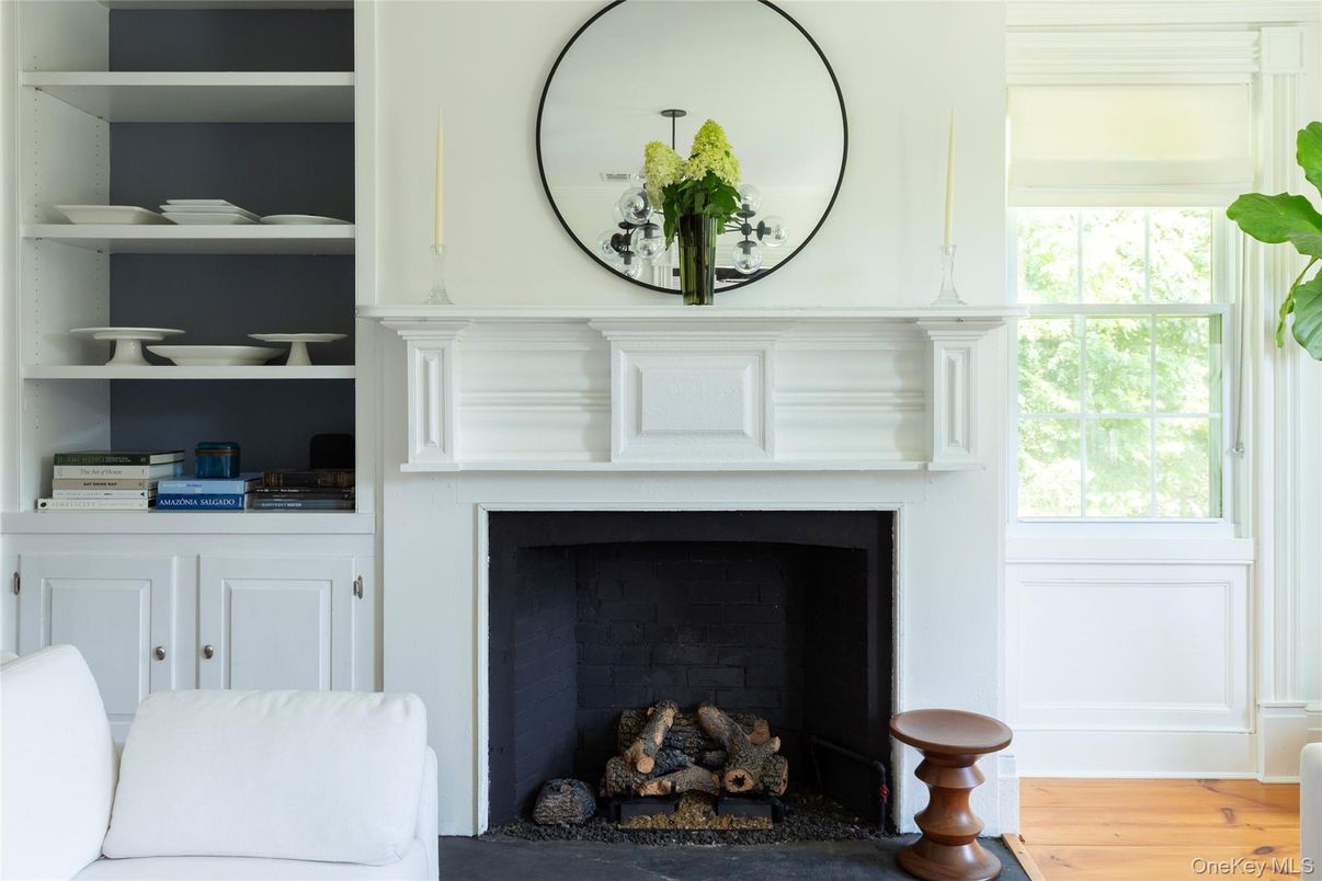 Fireplace, Interior, Wood Texture Flooring