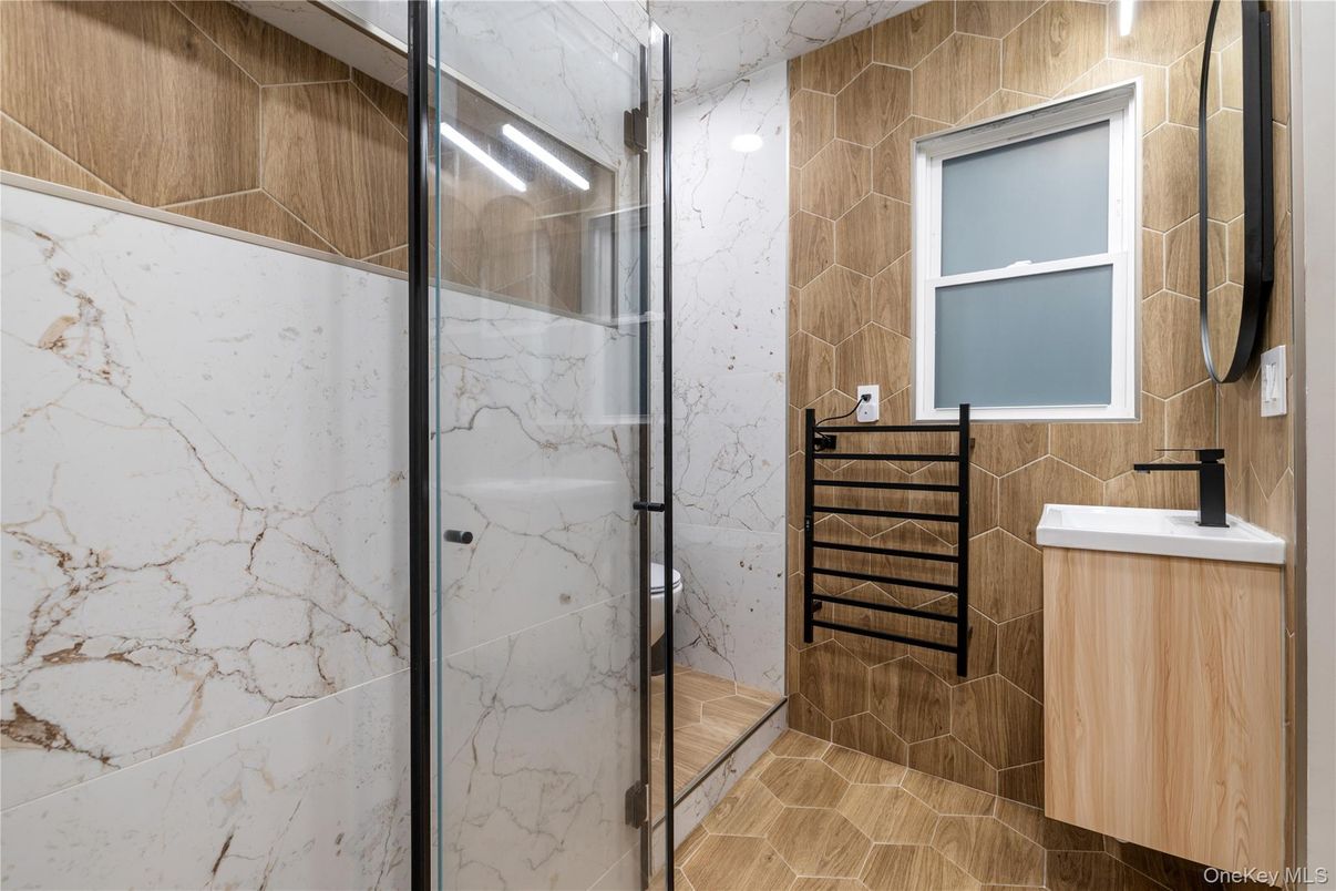 Bathroom, Glass Shower, Interior, Marble Walls