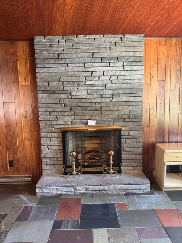 Fireplace, Interior, Stone Walls, Wooden Walls
