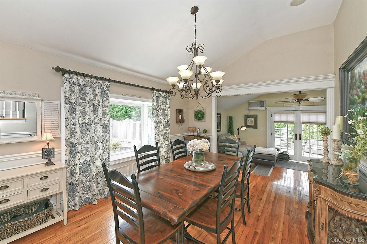 Chandelier, Dining room, Interior, Wood Texture Flooring