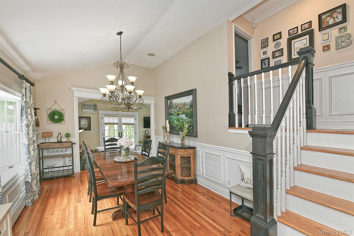 Chandelier, Dining room, Interior, Wood Texture Flooring