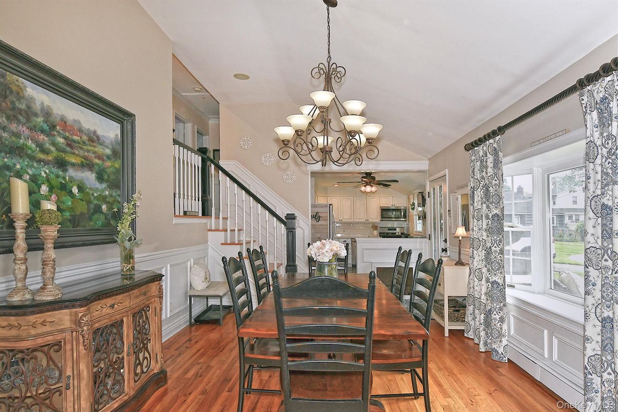 Chandelier, Dining room, Interior, Wood Texture Flooring
