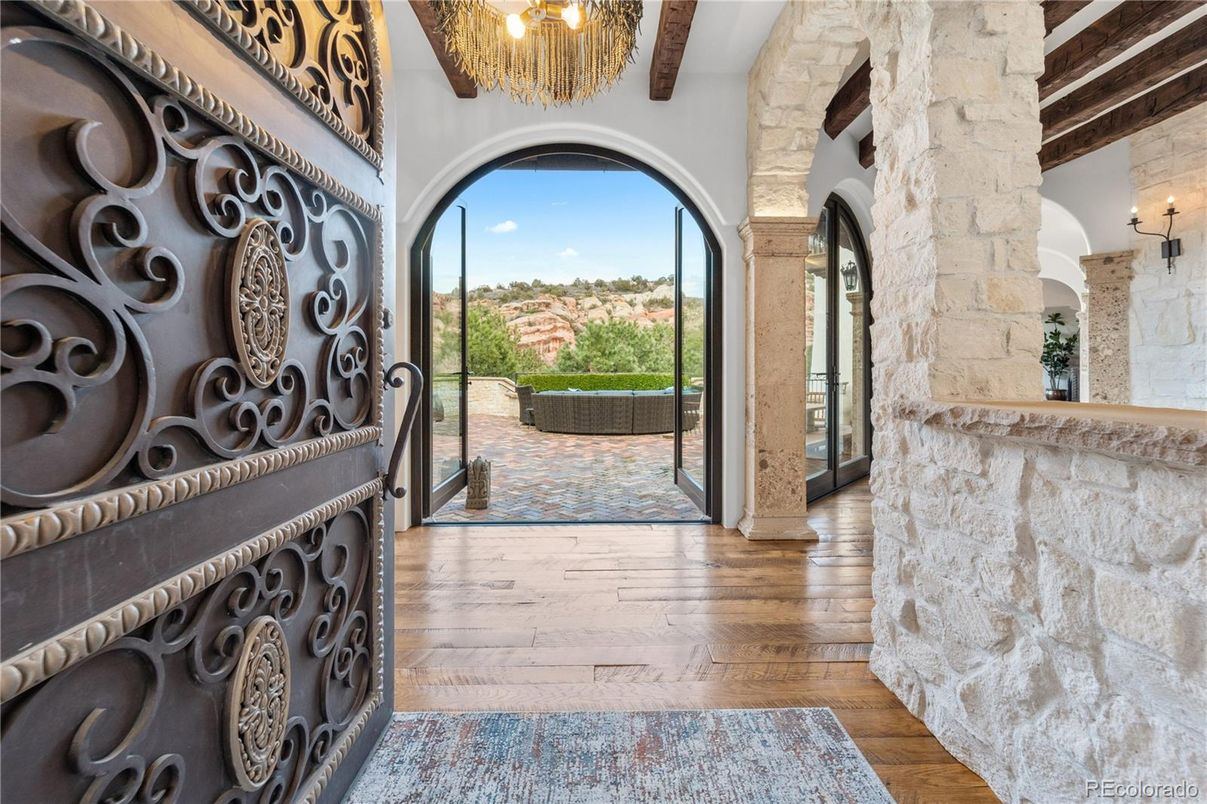 Interior, Stone Walls, Wooden Beams, Wood Texture Flooring