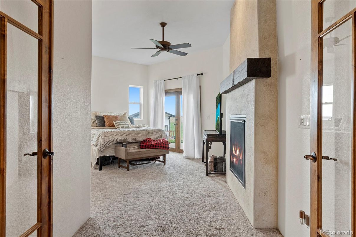 Bedroom, Fireplace, Interior