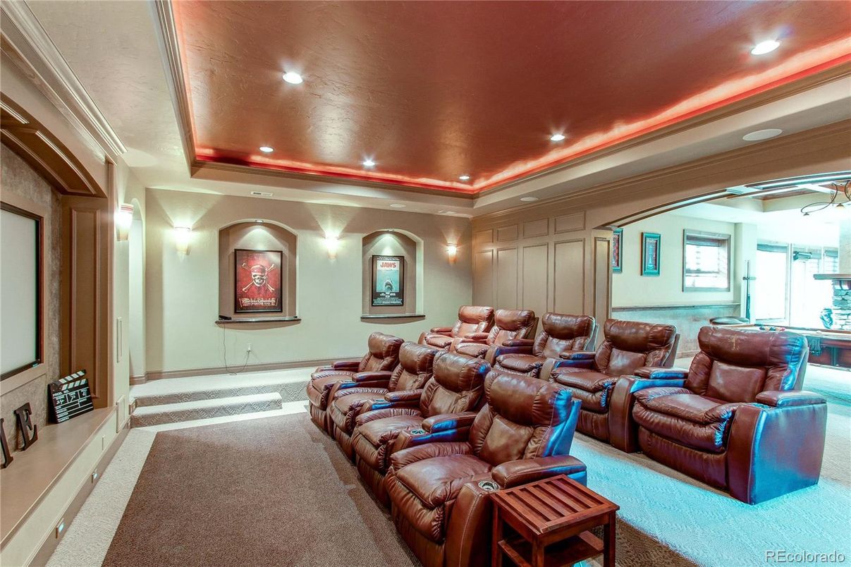 Home Theatre Room, Interior, Projection Screen, Recessed Lighting, Theatre Room