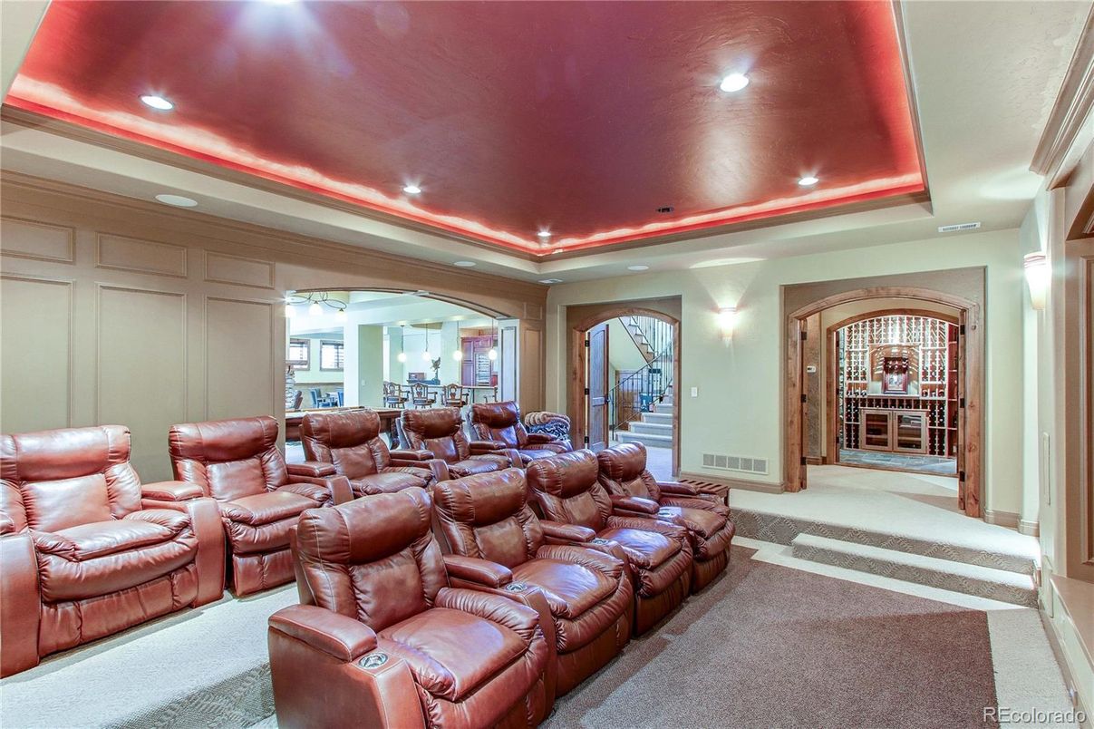 Home Theatre Room, Interior, Projection Screen, Recessed Lighting, Theatre Room