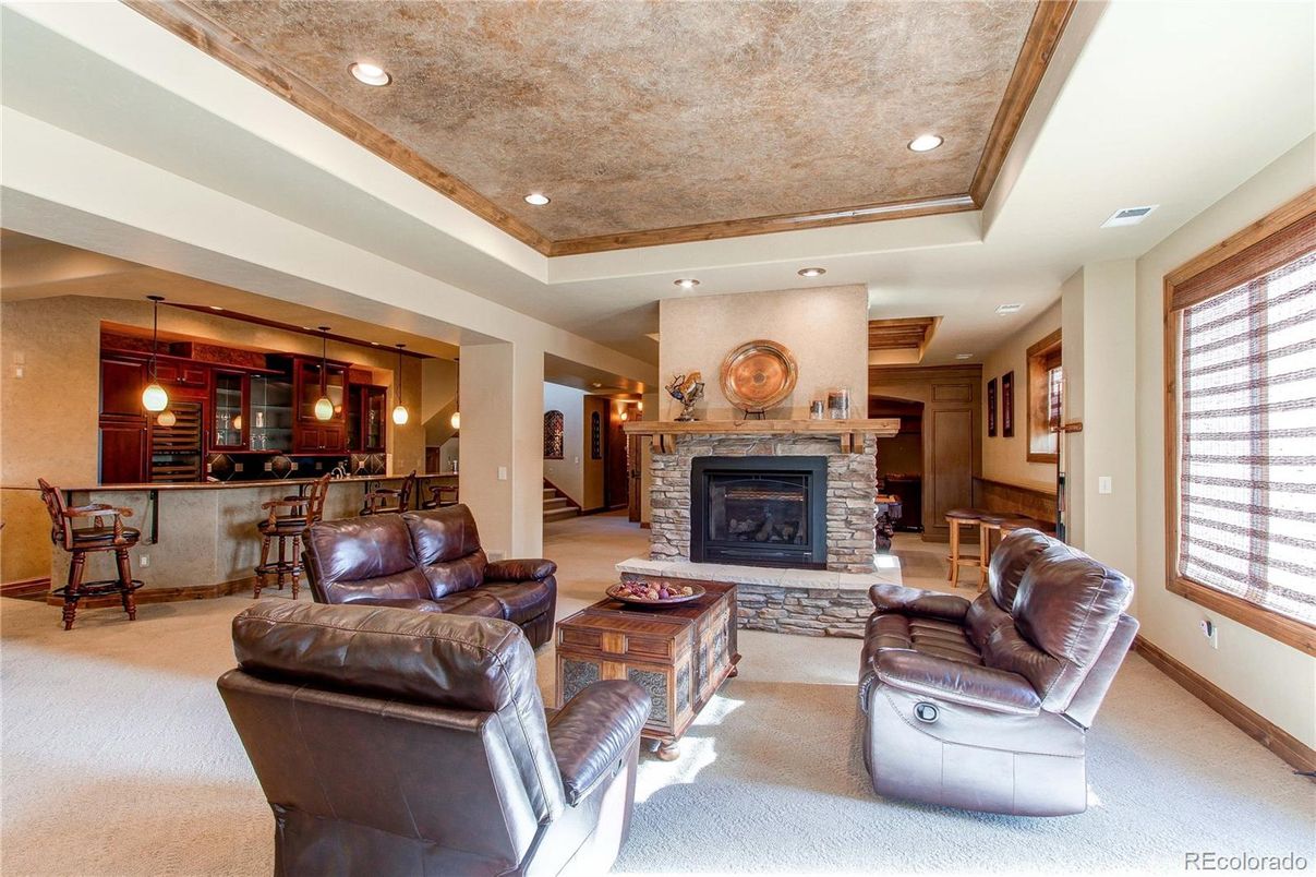 Fireplace, Interior, Living room, Pendant Lights, Recessed Lighting