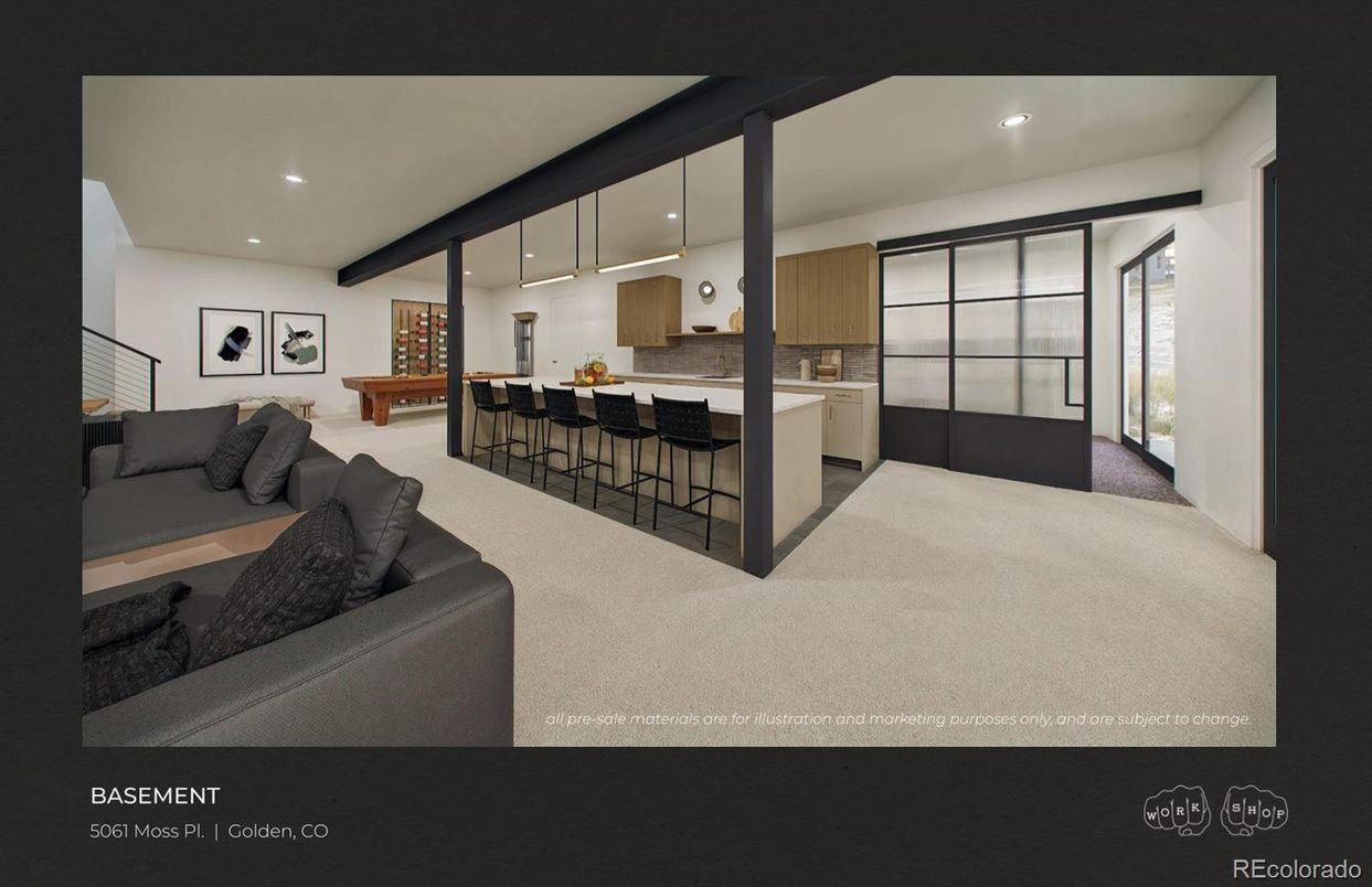 Interior, Kitchen, Living room, Recessed Lighting