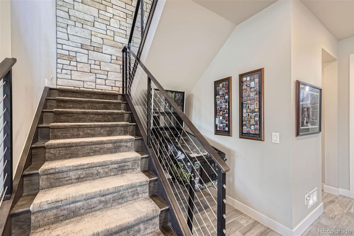 Interior, Stone Walls, Wood Texture Flooring