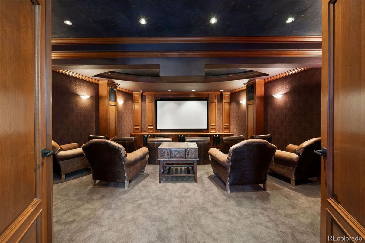 Home Theatre Room, Interior, Projection Screen, Recessed Lighting, Theatre Room