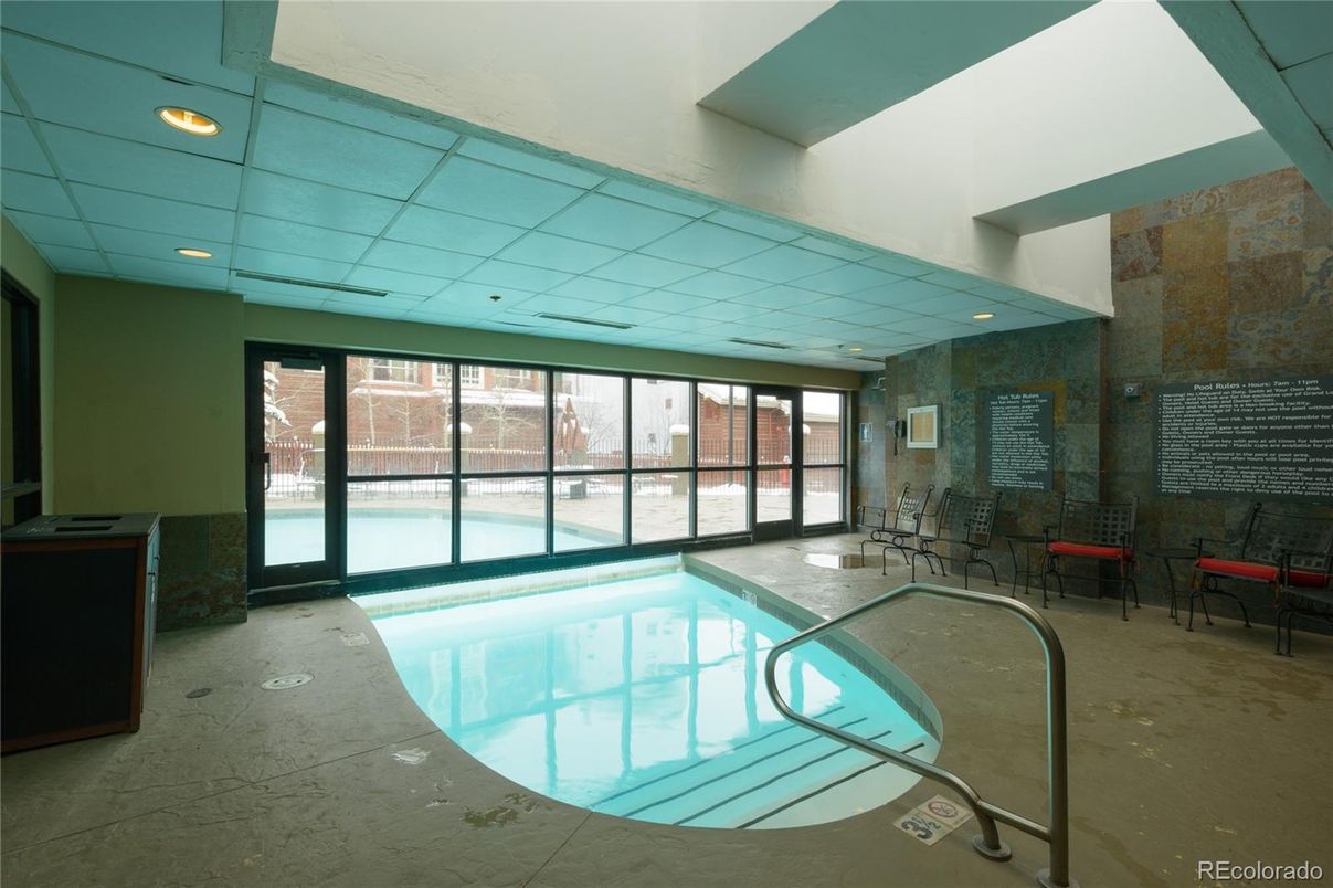 Interior, Pool, Recessed Lighting, Stone Walls