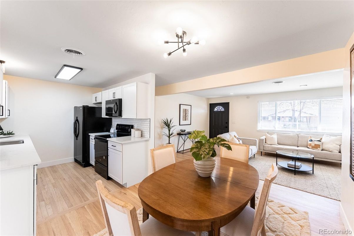 Dining room, Interior, Kitchen, Living room, Wood Texture Flooring