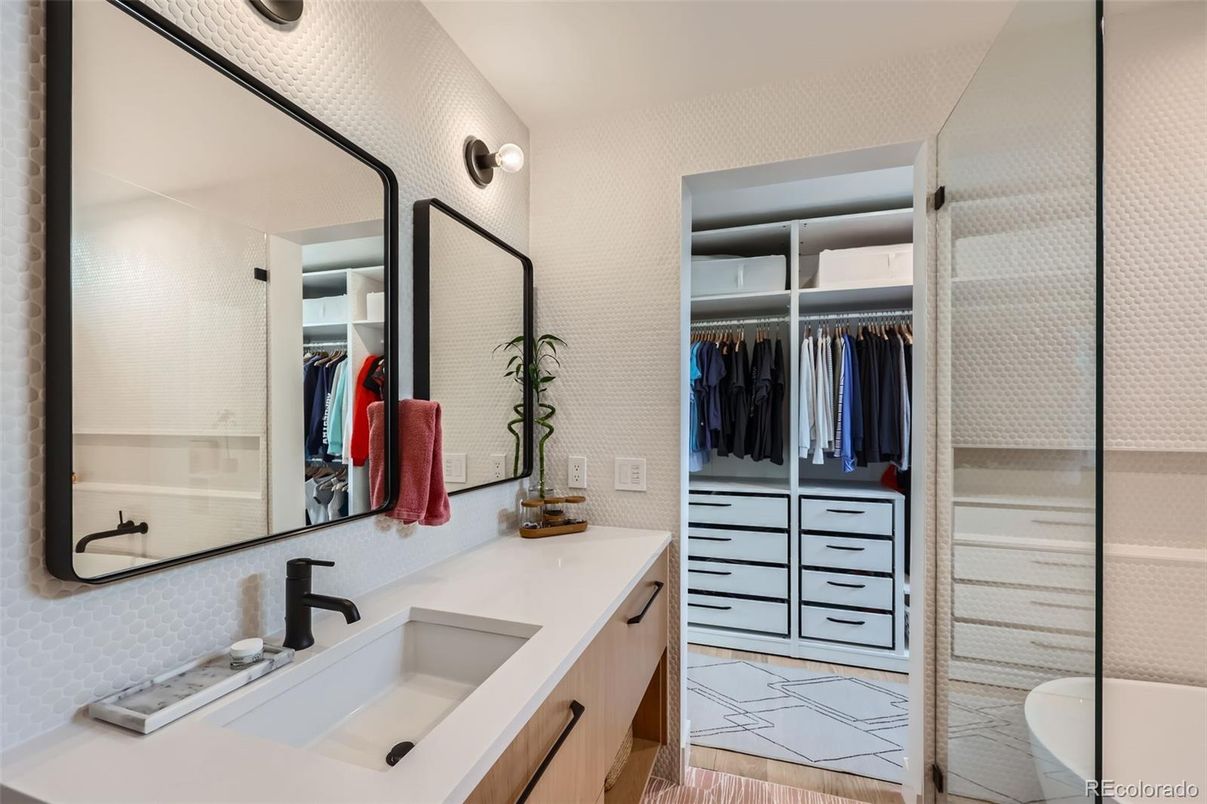 Bathroom, Dual Sink Vanities, Glass Shower, Interior, Walk-in Closets