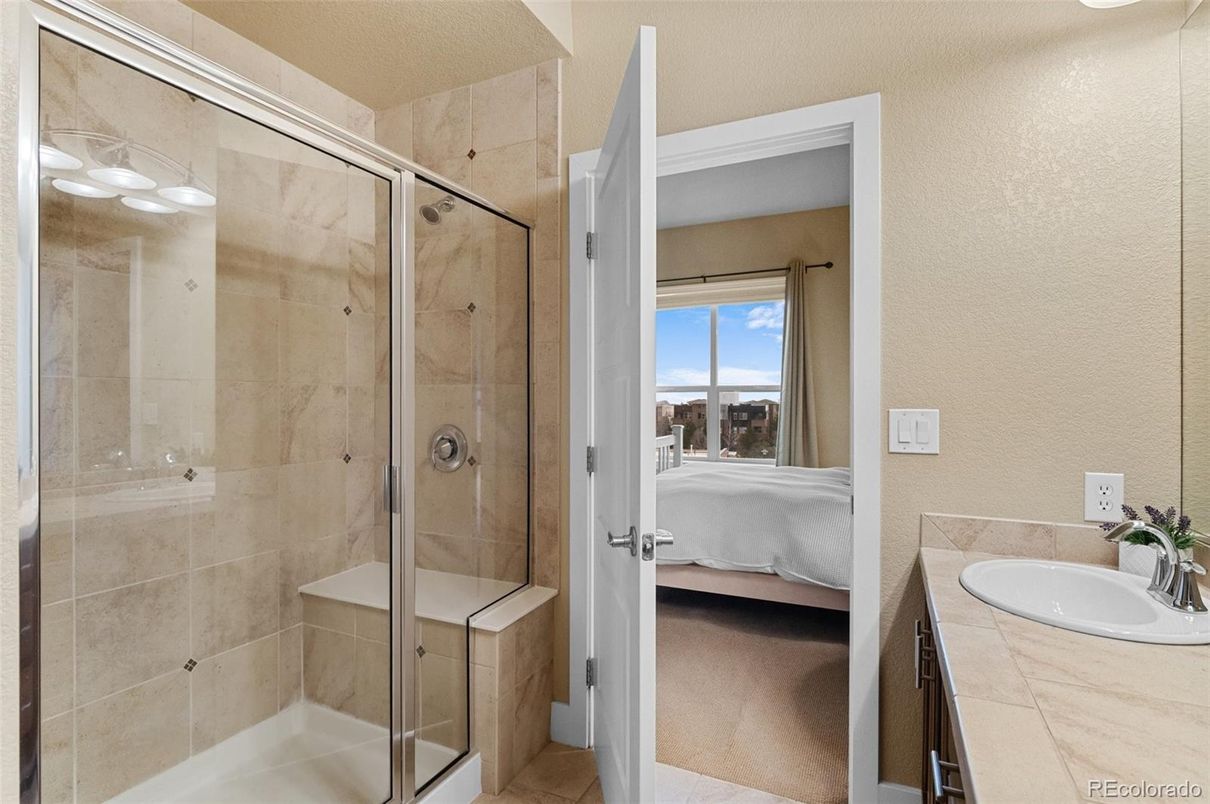Bathroom, Bedroom, Glass Shower, Interior, Tile Countertops