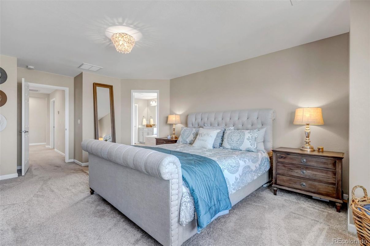 Bedroom, Chandelier, Interior