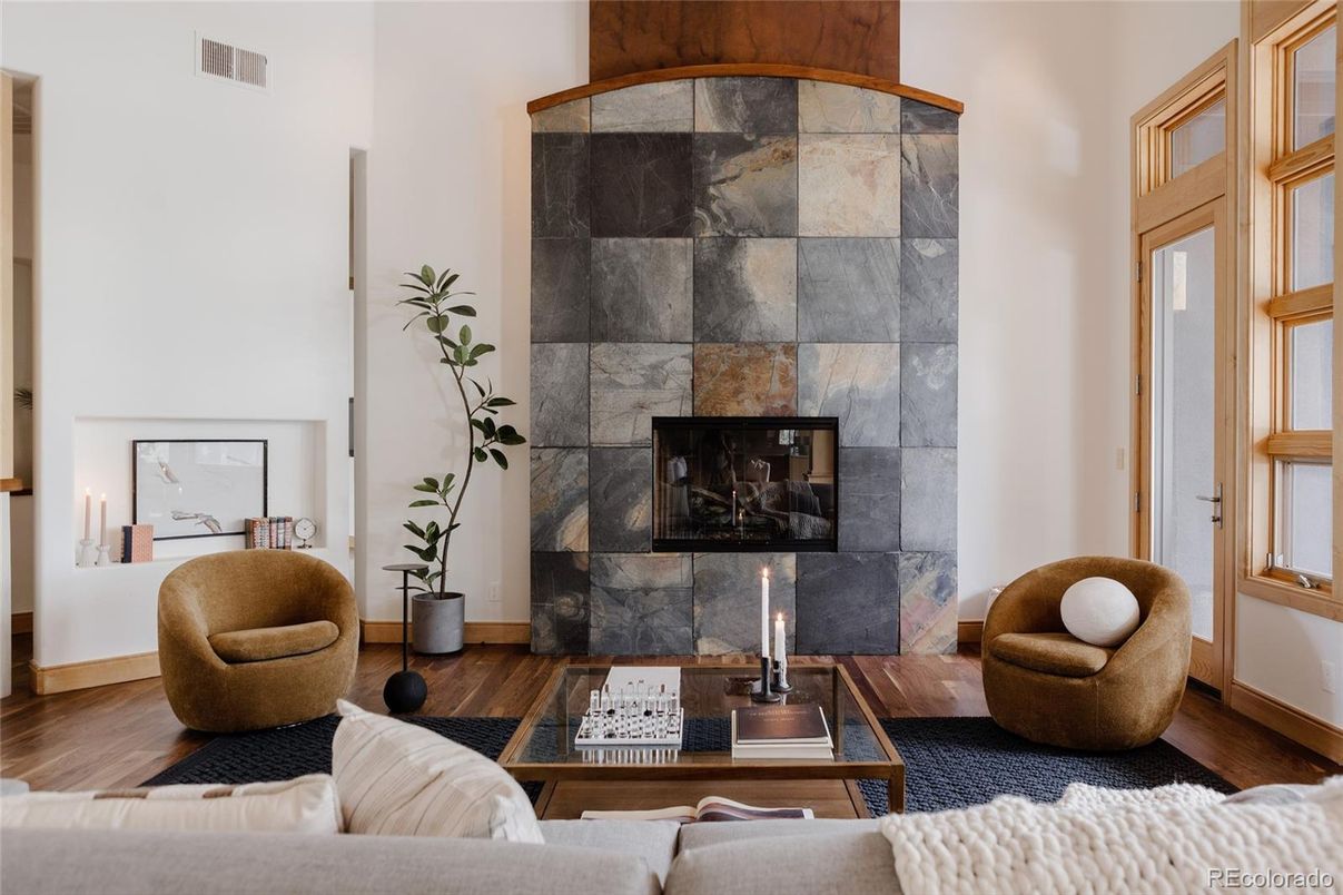 Fireplace, Interior, Living room, Wood Texture Flooring