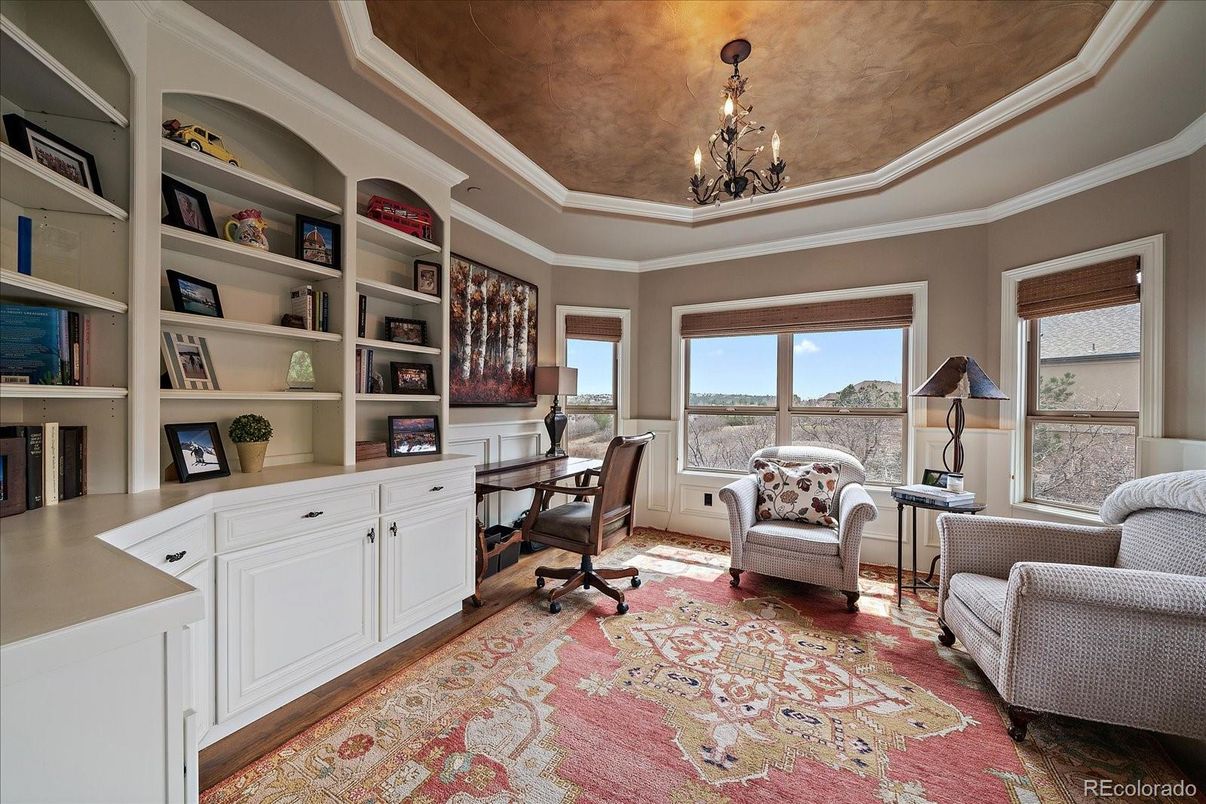 Chandelier, Home Office, Interior