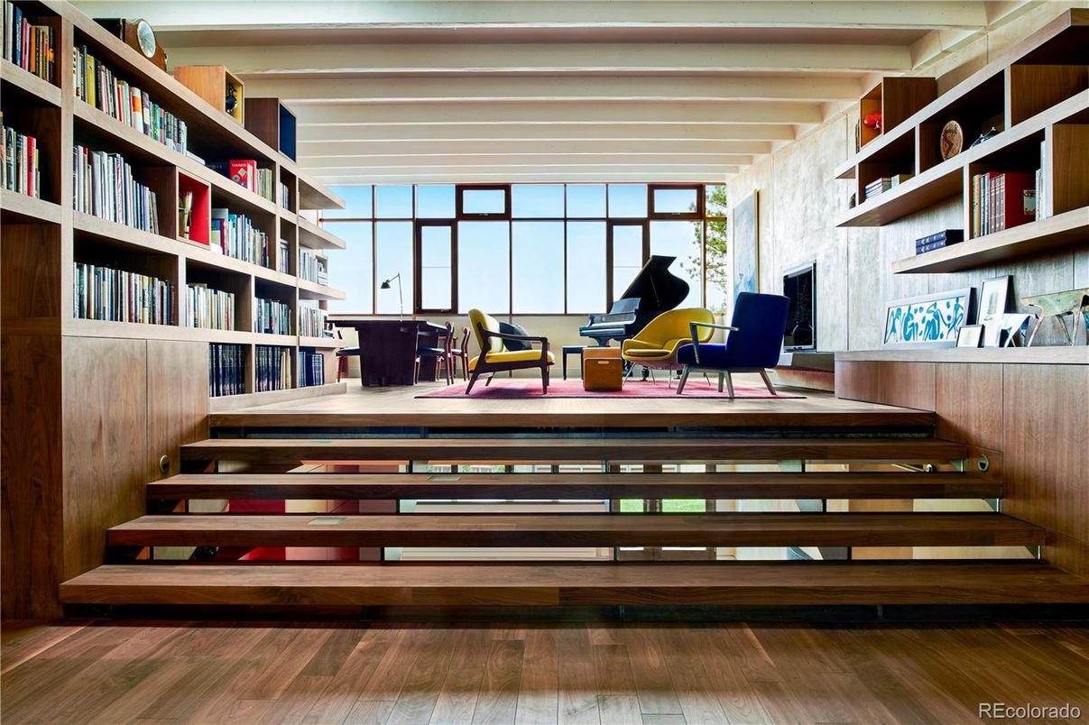 Fitness Equipment, Interior, Piano, Wooden Beams, Wood Texture Flooring