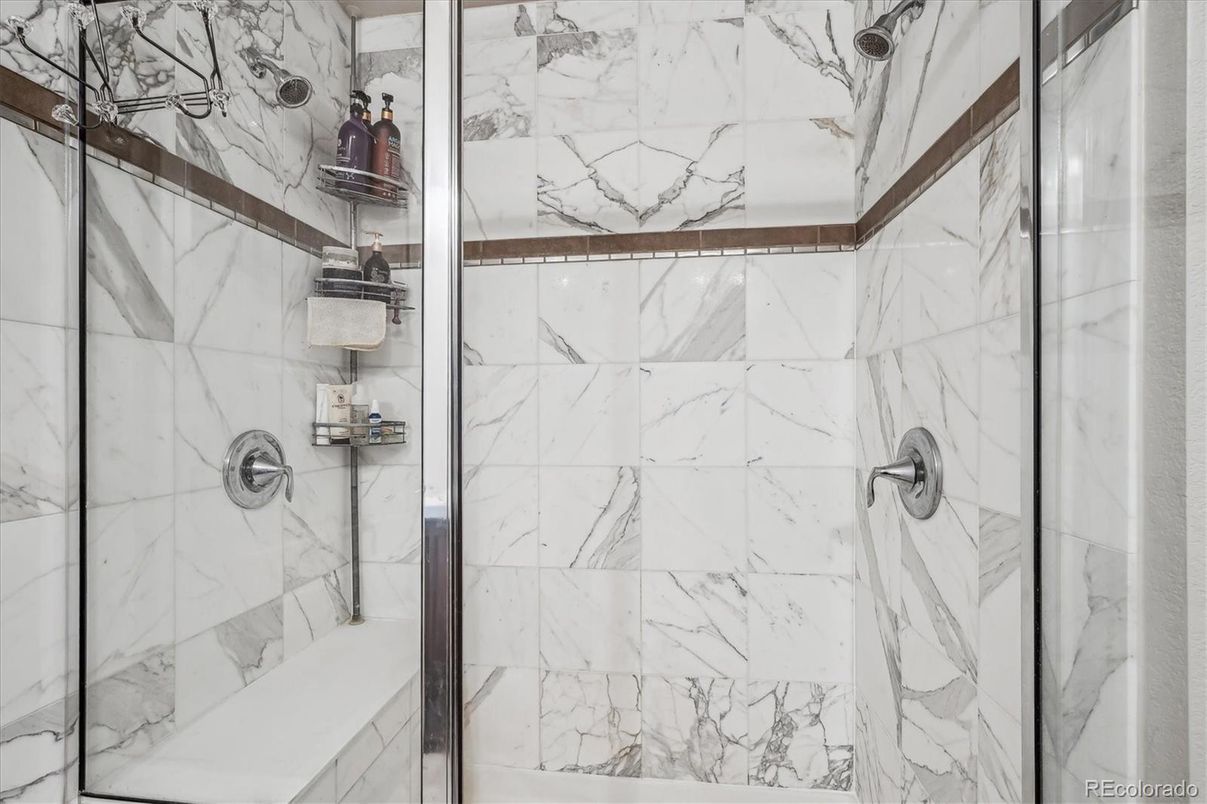Bathroom, Glass Shower, Interior, Marble Walls
