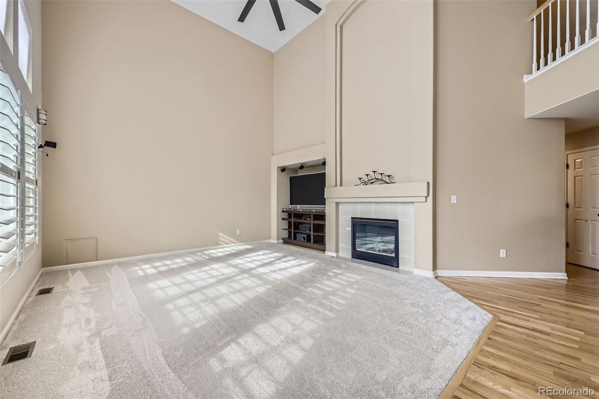 Empty room, Fireplace, Interior, Wood Texture Flooring