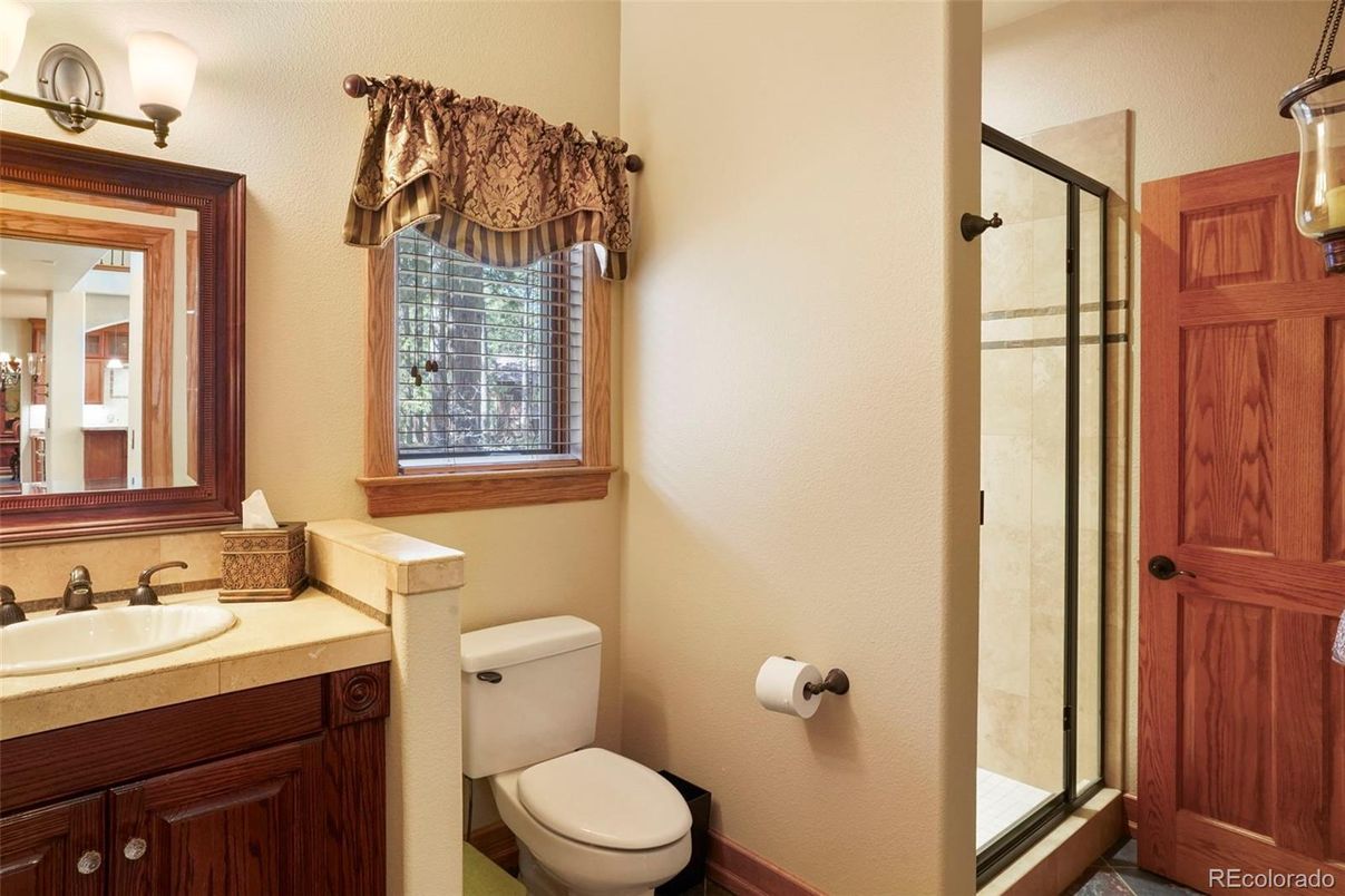 Bathroom, Glass Shower, Interior, Tile Countertops