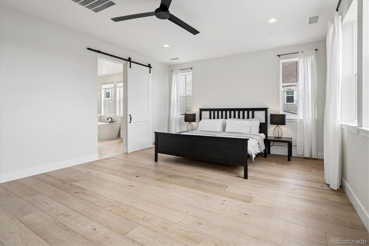 Bathroom, Bedroom, Interior, Recessed Lighting, Wood Texture Flooring