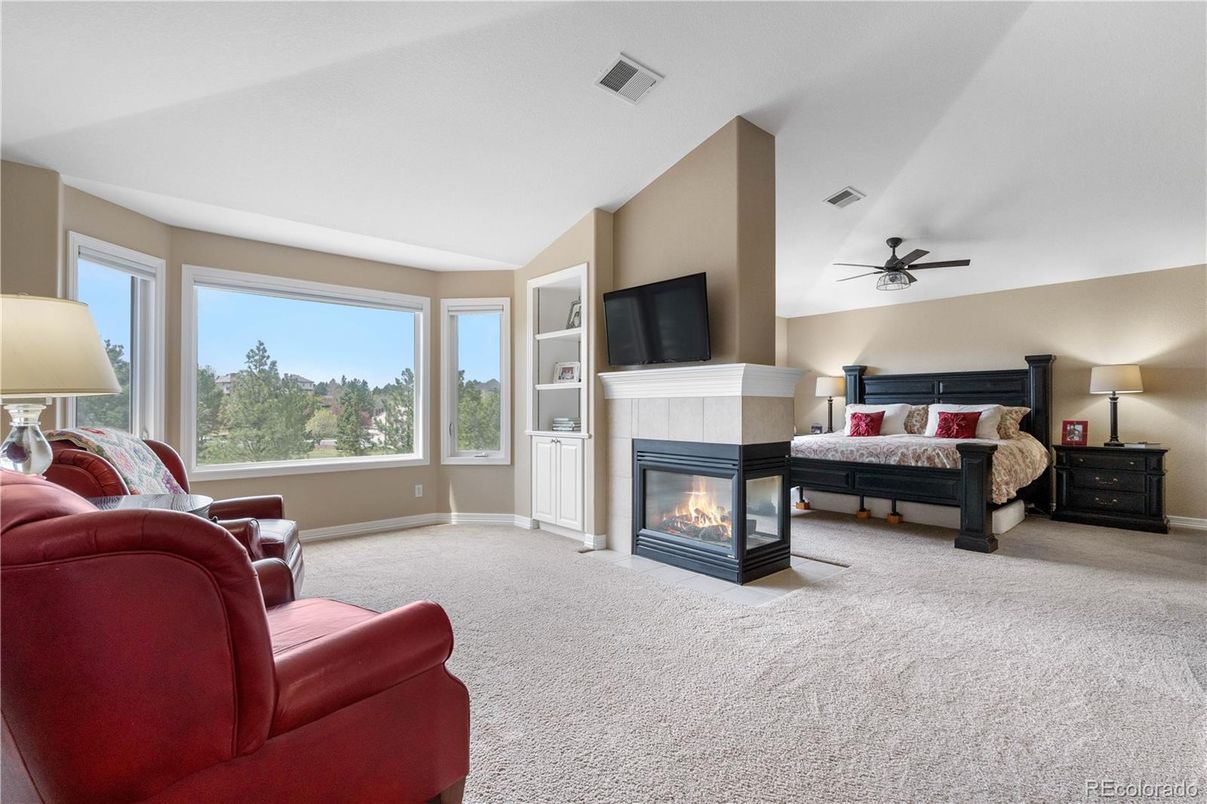 Bedroom, Fireplace, Interior