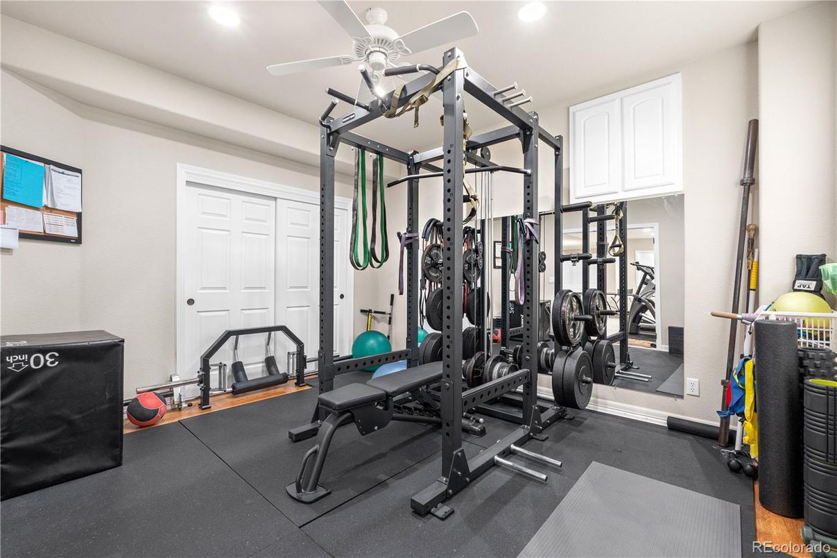 Fitness Equipment, Gym, Interior, Recessed Lighting