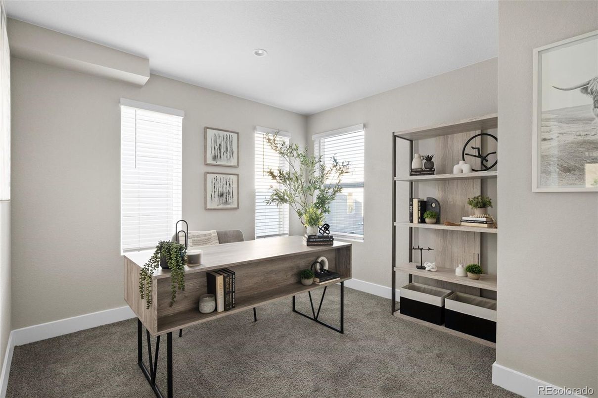 Home Office, Interior, Recessed Lighting